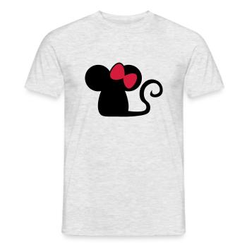Mäuschenschleife / mouse with bow Cute mouse - Men's T-Shirt - heather grey - Front - AI Model Male 178 dark (178cm)