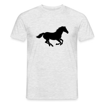 Pferd Silhouette Reiten Pferderennen - Männer T-Shirt - Grau meliert - Vorne - AI Model Male 178 dark (178cm)