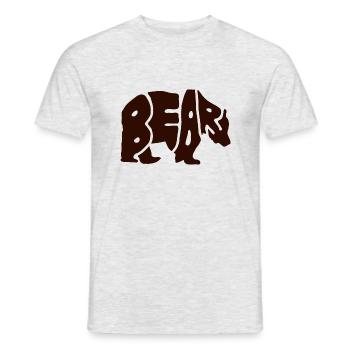 Animal bear grizzly nature - Men's T-Shirt - heather grey - Front - AI Model Male 178 dark (178cm)