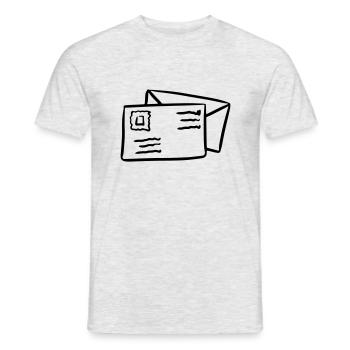 Brief Post Briefumschlag Sendung Nachricht - Männer T-Shirt - Grau meliert - Vorne - AI Model Male 178 dark (178cm)
