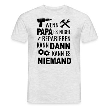 Papa reparieren Vater Heimwerker bauen Werkzeug - Männer T-Shirt - Grau meliert - Vorne - AI Model Male 178 dark (178cm)