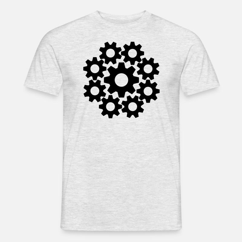 cool circle round pattern mechanical worker engineering Men’s T-shirt