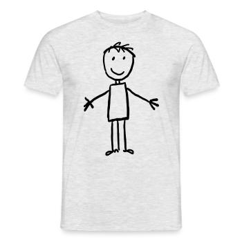 Funny Stick Figure Hug Design - T-shirt homme - gris chiné - Devant - AI Model Male 178 dark (178cm)