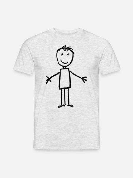 Funny Stick Figure Hug Design - Men's T-Shirt - heather grey