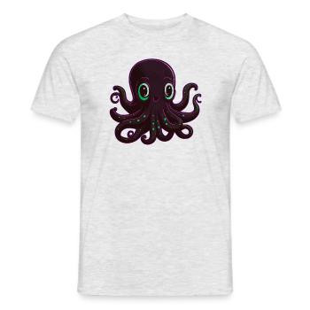 happy pink octopus - Männer T-Shirt - Grau meliert - Vorne - AI Model Male 178 dark (178cm)