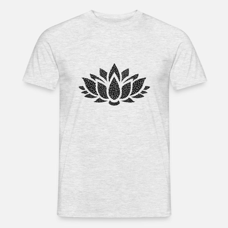 Blume schwarz cool stylish modern Mode modisch - Männer T-Shirt - Grau meliert