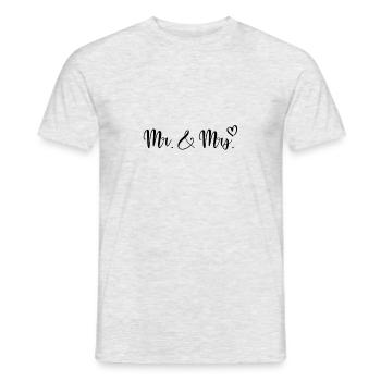 Mr. & Mrs. - Männer T-Shirt - Grau meliert - Vorne - AI Model Male 178 dark (178cm)