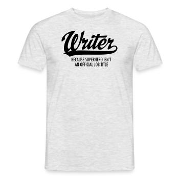 Writer - Superhero - T-shirt homme - gris chiné - Devant - AI Model Male 178 dark (178cm)