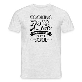 Cooking with love provides food for the Soul - Men's T-Shirt - heather grey - Front - AI Model Male 178 dark (178cm)