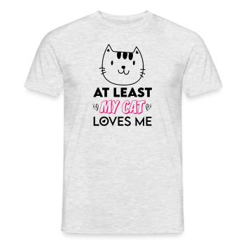 Cat with sayings- My Cat Loves Me- Cat Tshirt - Men's T-Shirt - heather grey - Front - AI Model Male 178 dark (178cm)