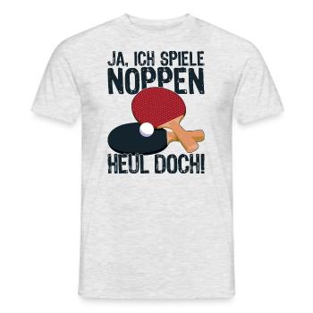 Ja ich spiele Noppen heul doch! Material Spieler - Männer T-Shirt - Grau meliert - Vorne - AI Model Male 178 dark (178cm)