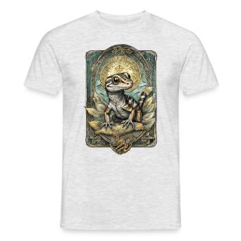 Gecko majestueux - T-shirt homme - gris chiné - Devant - AI Model Male 178 dark (178cm)