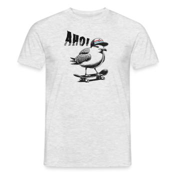 Ahoy Skater Mouette - T-shirt homme - gris chiné - Devant - AI Model Male 178 dark (178cm)