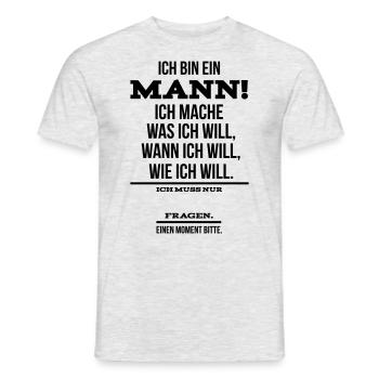 Ich bin ein Mann Ehemann Sprüche Geschenk - Männer T-Shirt - Grau meliert - Vorne - AI Model Male 178 dark (178cm)