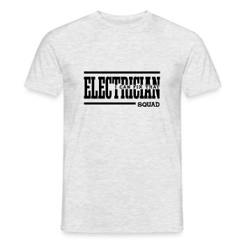Lustiges Sprichwort, Spannung, Elektriker - Männer T-Shirt - Grau meliert - Vorne - AI Model Male 178 dark (178cm)