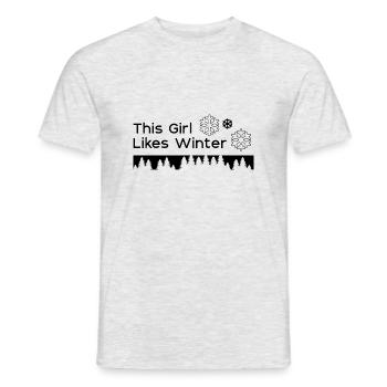 Une fille aime les journées d'hiver agréables, la - T-shirt homme - gris chiné - Devant - AI Model Male 178 dark (178cm)