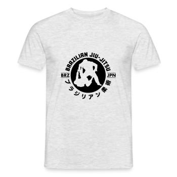 BJJ Jiu-Jitsu Brésilien - T-shirt homme - gris chiné - Devant - AI Model Male 178 dark (178cm)