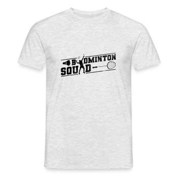 Shuttlecock, tournoi sportif, équipe de badminton - T-shirt homme - gris chiné - Devant - AI Model Male 178 dark (178cm)