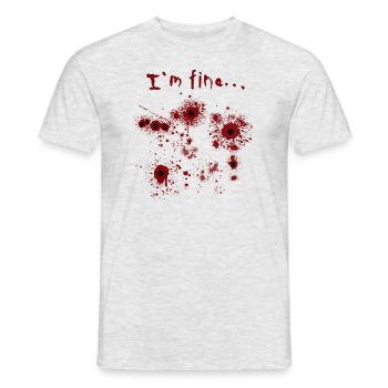Je vais bien ... ma chemise d'Halloween - T-shirt homme - gris chiné - Devant - AI Model Male 178 dark (178cm)