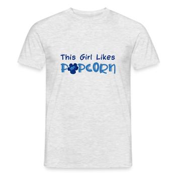 Fille aime le pop-corn et les films mangeant du - T-shirt homme - gris chiné - Devant - AI Model Male 178 dark (178cm)