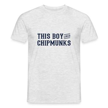 Boy Likes Chipmunks Drôle d'écureuil animal de la - T-shirt homme - gris chiné - Devant - AI Model Male 178 dark (178cm)