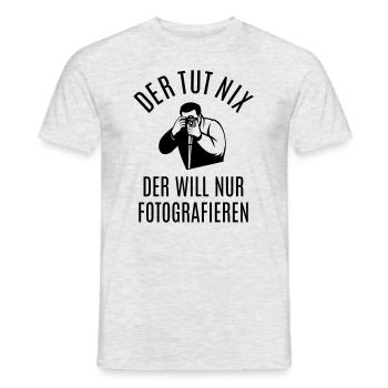 fotografieren Fotograf Sprüche Geschenkidee lustig - Männer T-Shirt - Grau meliert - Vorne - AI Model Male 178 dark (178cm)