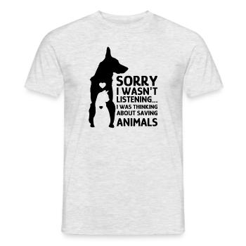 Über die Rettung von Tieren nachdenken Tierschutz - Männer T-Shirt - Grau meliert - Vorne - AI Model Male 178 dark (178cm)