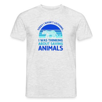 Thinking About Animals Tiger Sahara Desert Animal - Men's T-Shirt - heather grey - Front - AI Model Male 178 dark (178cm)
