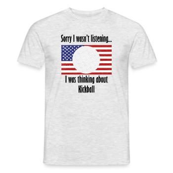 Penser à l'entraînement sportif Kickball Hobby - T-shirt homme - gris chiné - Devant - AI Model Male 178 dark (178cm)