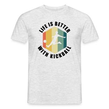 Kickball-Training Lustiges Sprichwort Leben mit - Männer T-Shirt - Grau meliert - Vorne - AI Model Male 178 dark (178cm)