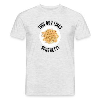 Boy Likes Spaghetti Nouilles Pâtes Cuisine - T-shirt homme - gris chiné - Devant - AI Model Male 178 dark (178cm)