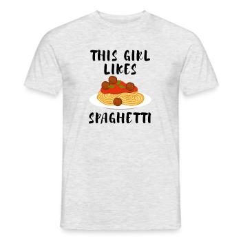 Girl Likes Spaghetti Chef de pâtes italiennes - T-shirt homme - gris chiné - Devant - AI Model Male 178 dark (178cm)