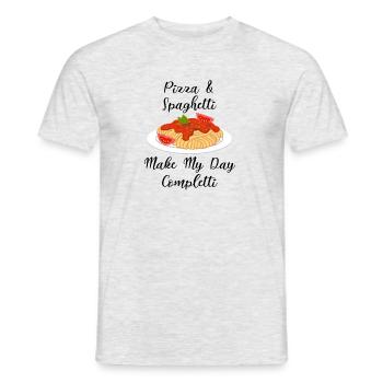 Spaghetti Make Me Completti Ironic Pasta Zitat - Männer T-Shirt - Grau meliert - Vorne - AI Model Male 178 dark (178cm)
