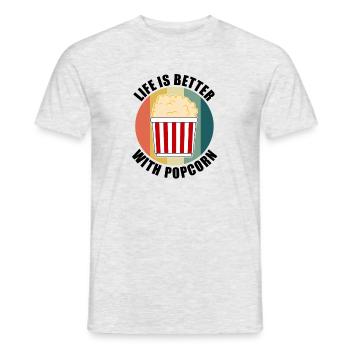 Life With Popcorn Délicieux Manger du maïs - T-shirt homme - gris chiné - Devant - AI Model Male 178 dark (178cm)