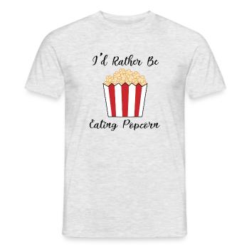 Mais essen Lustiges Zitat Popcorn essen - Männer T-Shirt - Grau meliert - Vorne - AI Model Male 178 dark (178cm)