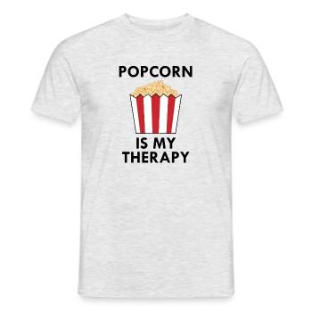 Ironischer Popcornkoch Sprichwort Popcorn essen - Männer T-Shirt - Grau meliert - Vorne - AI Model Male 178 dark (178cm)