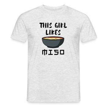 Soupe miso aux nouilles ramen du chef japonais - T-shirt homme - gris chiné - Devant - AI Model Male 178 dark (178cm)