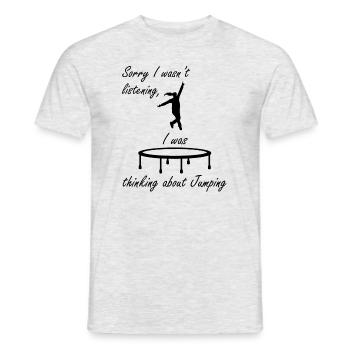 Trampoline Jumping Thinking About Jumping - Men's T-Shirt - heather grey - Front - AI Model Male 178 dark (178cm)