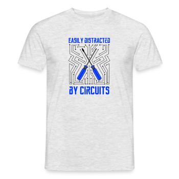 Ironisches Sprichwort: Elektroarbeiter, - Männer T-Shirt - Grau meliert - Vorne - AI Model Male 178 dark (178cm)