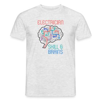 Electricien Electro Engineer Circuits de tension - T-shirt homme - gris chiné - Devant - AI Model Male 178 dark (178cm)