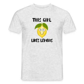 Girl Likes Lemons Lemon Juice Lemonade - Men's T-Shirt - heather grey - Front - AI Model Male 178 dark (178cm)