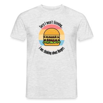 Penser aux hamburgers Ironic Burger Maker - T-shirt homme - gris chiné - Devant - AI Model Male 178 dark (178cm)