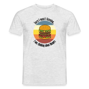 Burger Essen Lustiges Zitat Hobbykoch Fast Food - Männer T-Shirt - Grau meliert - Vorne - AI Model Male 178 dark (178cm)