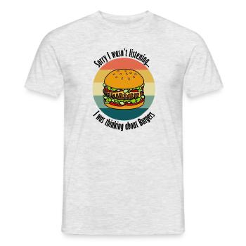 Délicieux hamburger avec citation amusante - T-shirt homme - gris chiné - Devant - AI Model Male 178 dark (178cm)