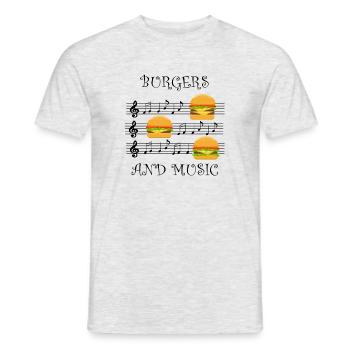 Hambuger Chef Musicien Notes de musique Citation - T-shirt homme - gris chiné - Devant - AI Model Male 178 dark (178cm)