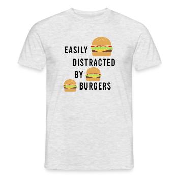 Fast Food Chef Lustiges Zitat Burger essen - Männer T-Shirt - Grau meliert - Vorne - AI Model Male 178 dark (178cm)