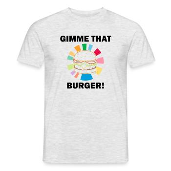 Manger des hamburgers, délicieux Burger Hobby - T-shirt homme - gris chiné - Devant - AI Model Male 178 dark (178cm)