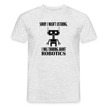 Über Roboter nachdenken Robotic Engineer - Männer T-Shirt - Grau meliert - Vorne - AI Model Male 178 dark (178cm)