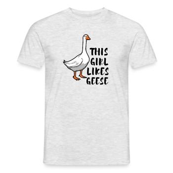 Mädchen mag Gänse Wildtiere Tiere Natur Gans - Männer T-Shirt - Grau meliert - Vorne - AI Model Male 178 dark (178cm)