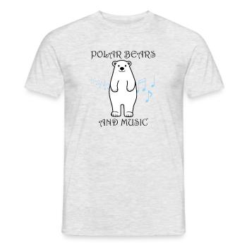 Eisbären und Musik Ironischer Spruch - Männer T-Shirt - Grau meliert - Vorne - AI Model Male 178 dark (178cm)